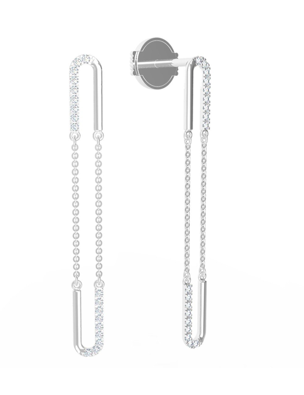 Серьги из белого золота c бриллиантами