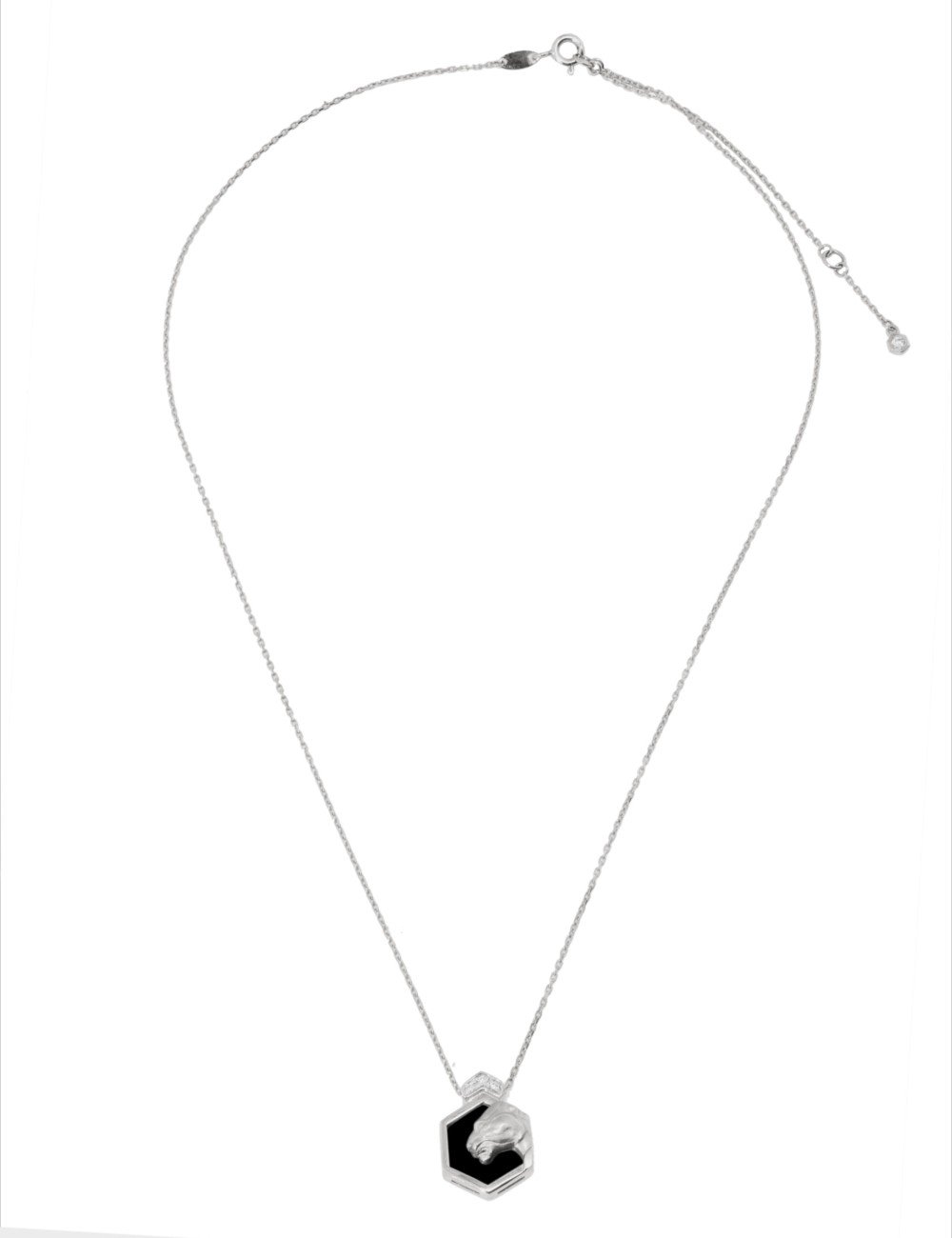 Колье из белого золота c бриллиантами и ониксом