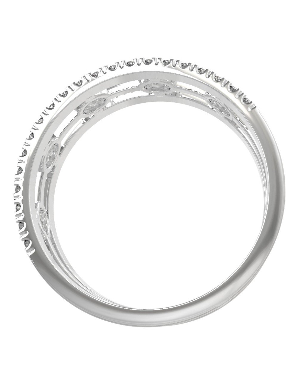 Кольцо из белого золота c бриллиантами