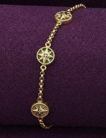 Браслет из лимонного золота c бриллиантами, малахитом и перламутром