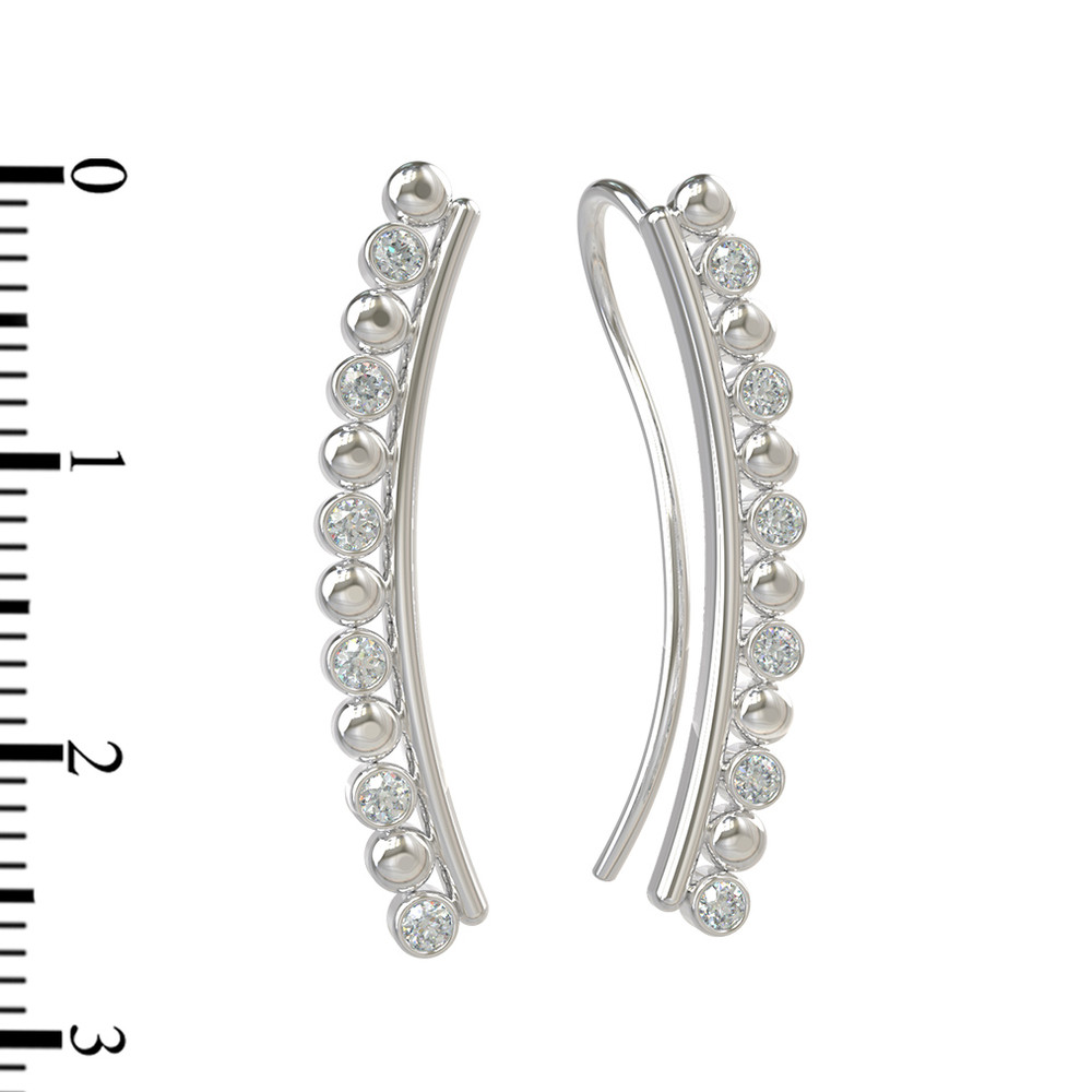 Серьги из белого золота 585 пробы c бриллиантами