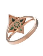 Кольцо из золота c малахитом