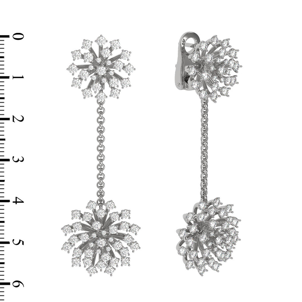 Серьги из белого золота 585 пробы c бриллиантами