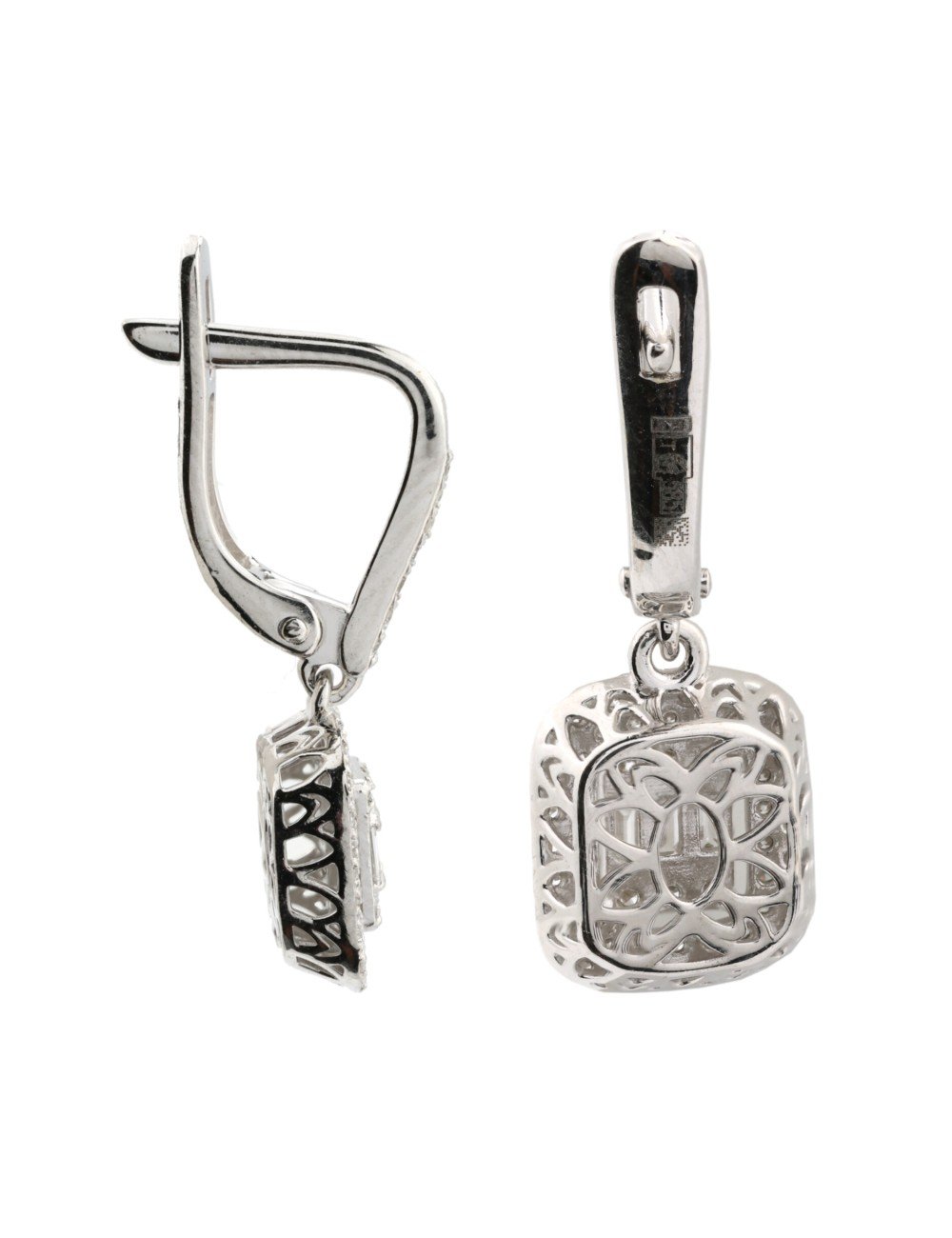 Серьги из белого золота c бриллиантами