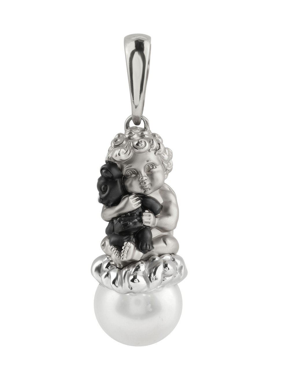 Подвеска из белого золота c жемчугом