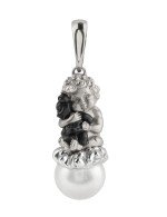Подвеска из белого золота c жемчугом