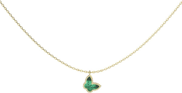 Колье из лимонного золота 585 пробы c малахитом