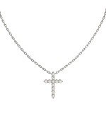 Крест из белого золота c бриллиантами