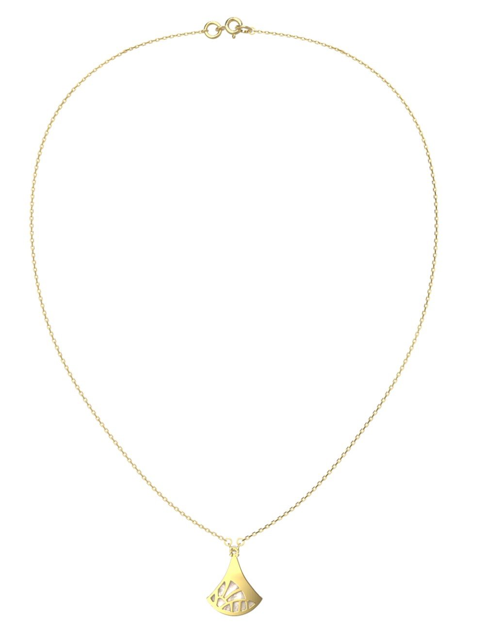 Колье из лимонного золота c бриллиантами и перламутром