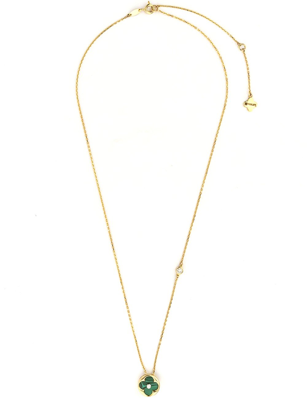 Колье из лимонного золота c бриллиантами и малахитом