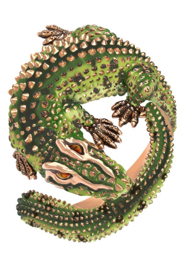 Кольцо из золота c эмалью