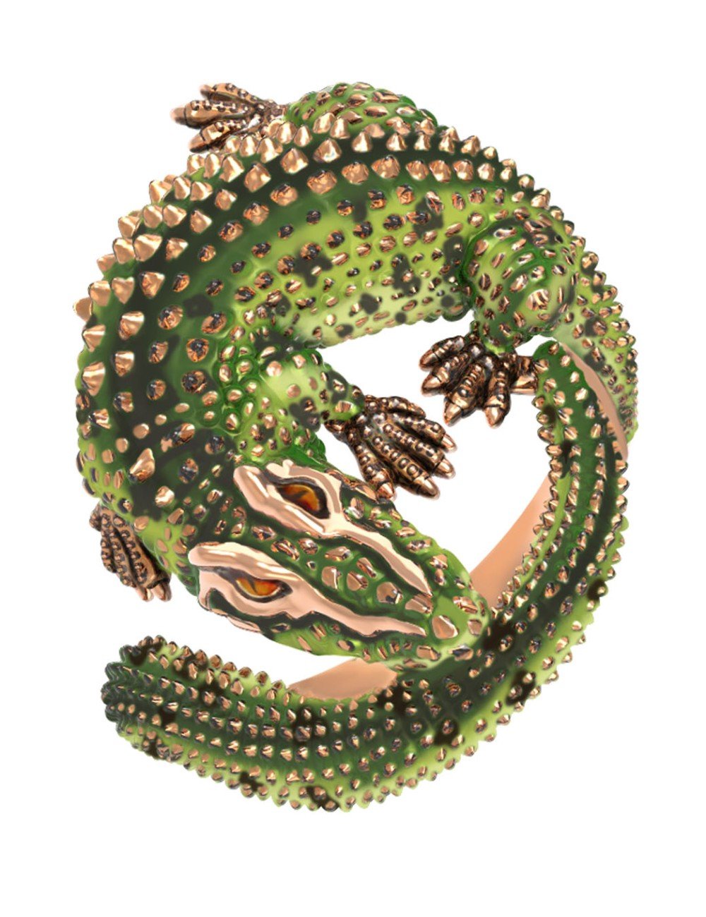 Кольцо из золота c эмалью