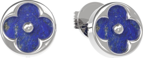 Серьги из белого золота c лазуритом