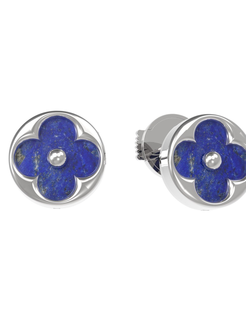 Серьги из белого золота c лазуритом