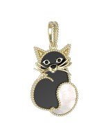 Подвеска из лимонного золота c эмалью, ониксом и перламутром