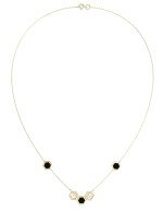 Колье из лимонного золота c ониксом и перламутром