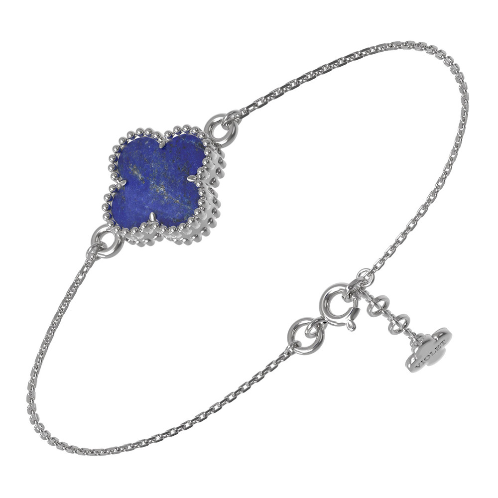 Браслет из белого золота 585 пробы c лазуритом