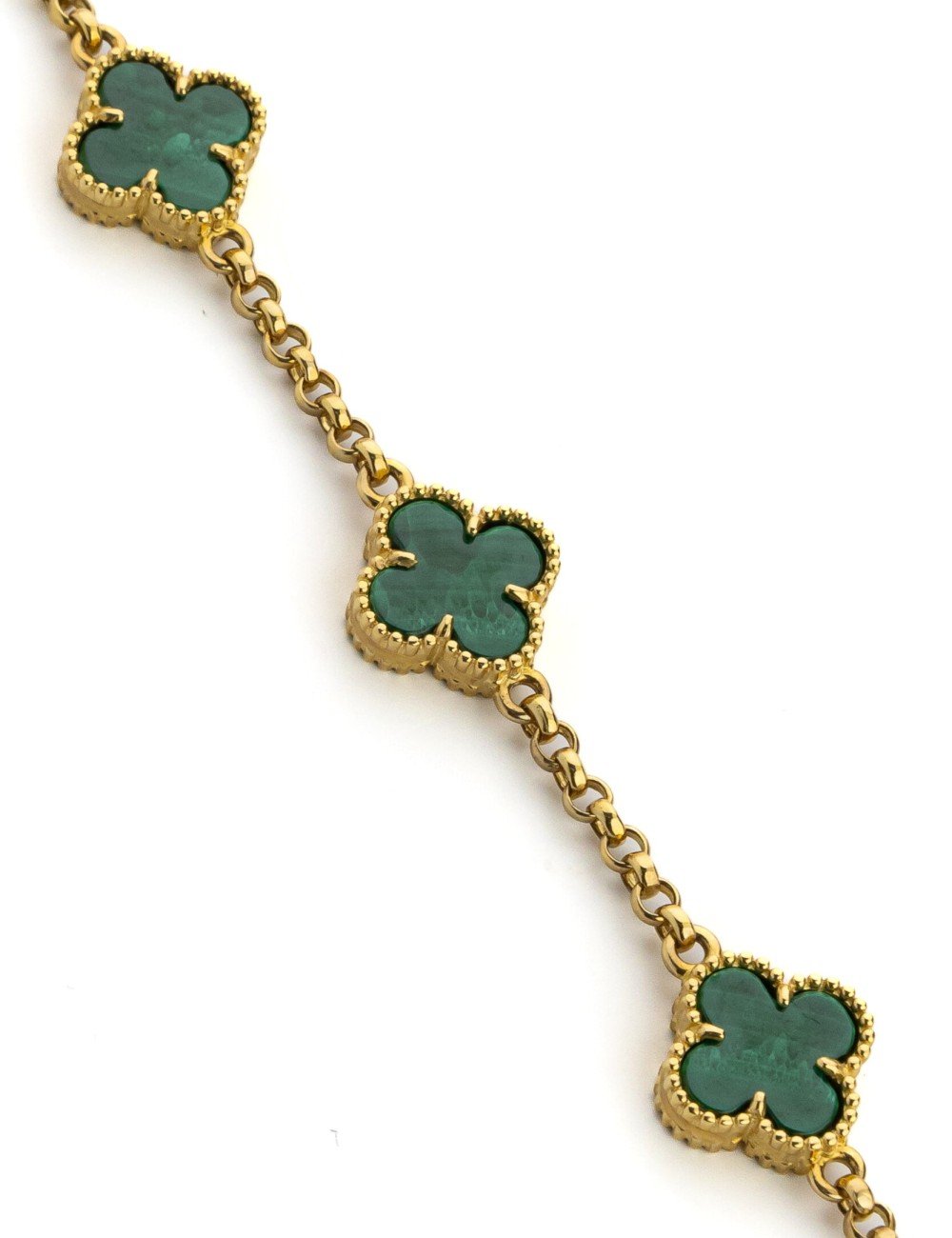 Браслет из лимонного золота c малахитом