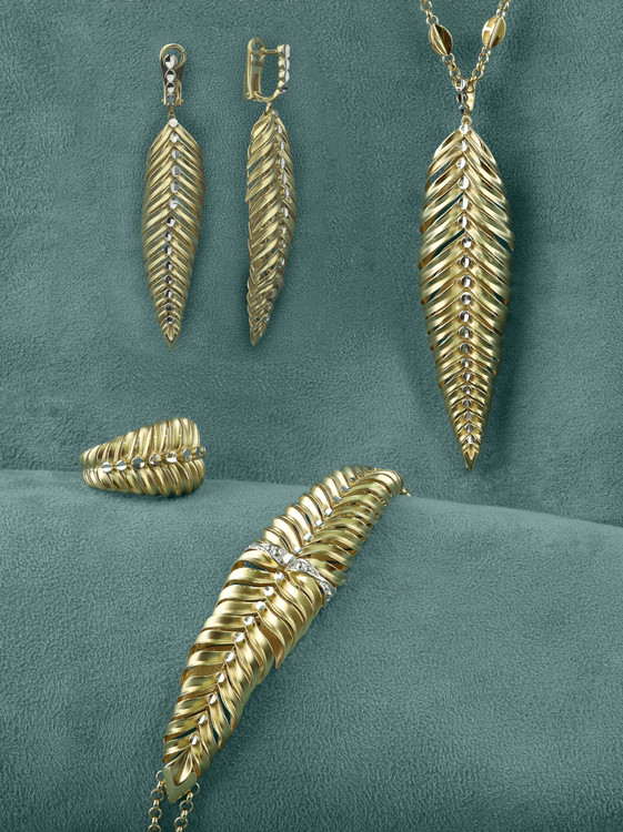 Серьги из лимонного золота 585 пробы