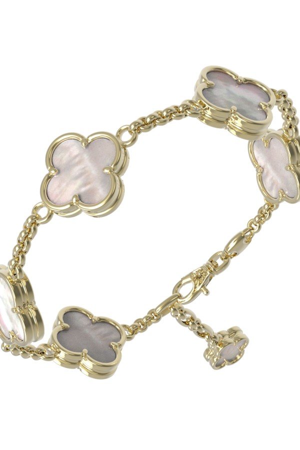 Браслет из лимонного золота c перламутром