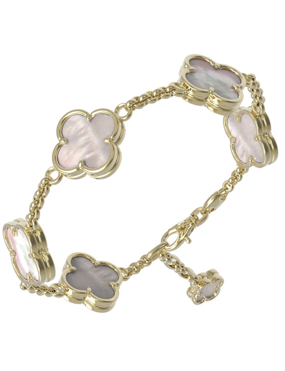 Браслет из лимонного золота c перламутром