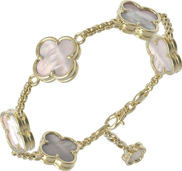 Браслет из лимонного золота 585 пробы c перламутром