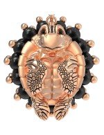 Серьги из золота c эмалью и ониксом