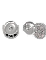 Серьги из белого золота c ониксом и перламутром