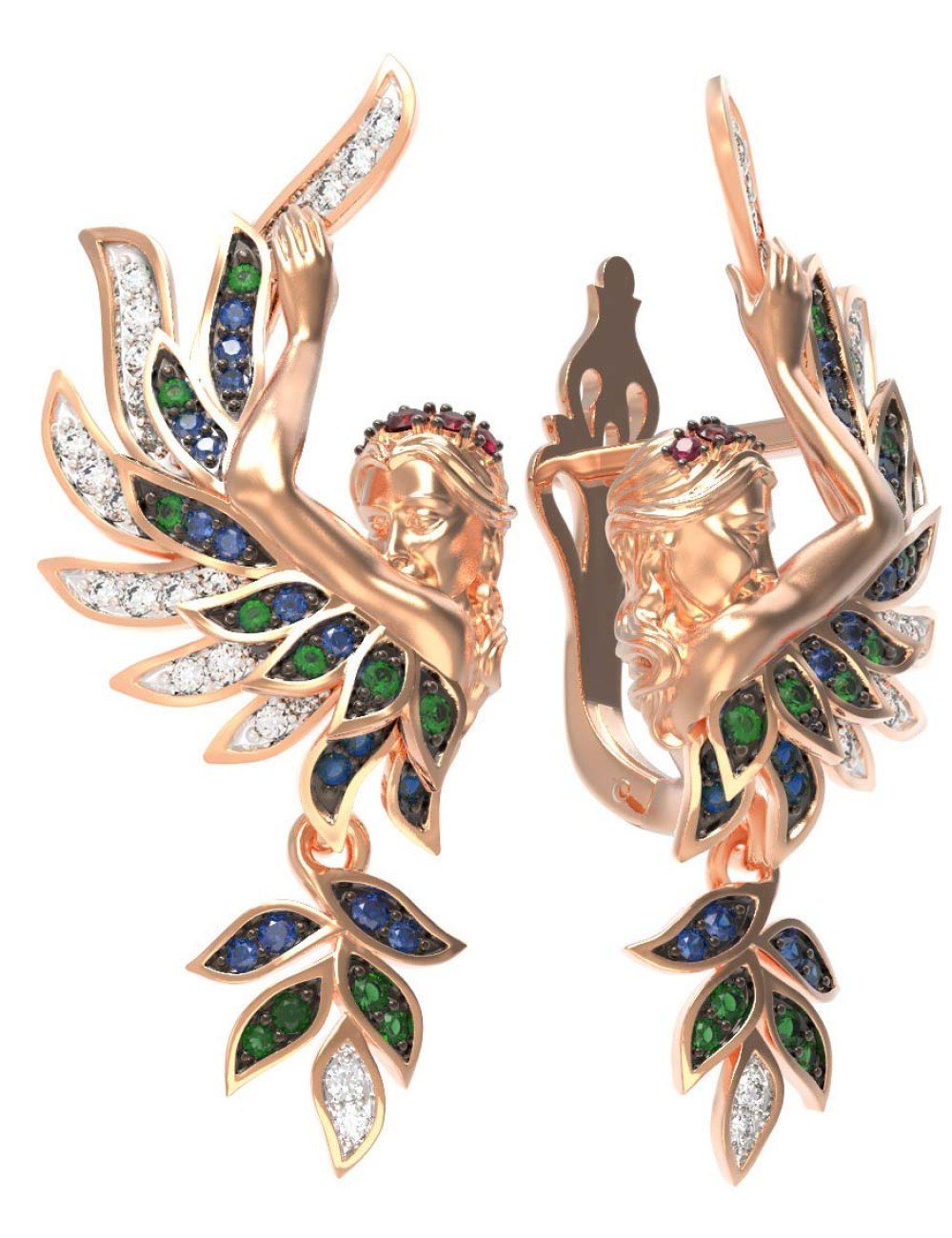 Серьги из золота c фианитом