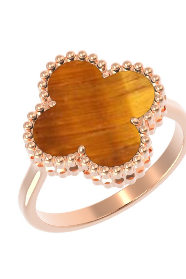 Кольцо из золота c тигровым глазом