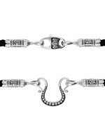 Шнурок шёлковый из белого золота c шёлковым шнурком