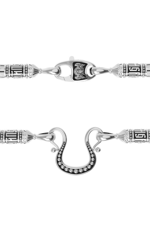 Шнурок шёлковый из белого золота c шёлковым шнурком