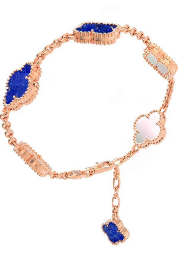 Браслет из золота c лазуритом и перламутром