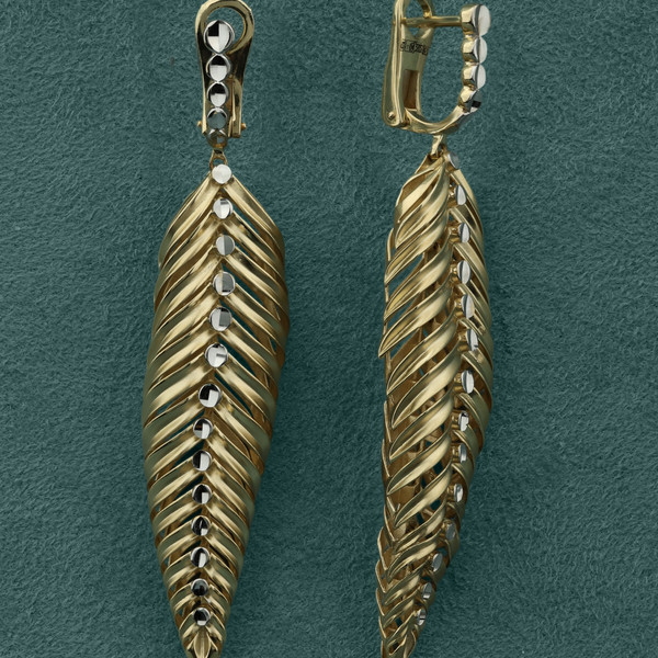 Серьги из лимонного золота 585 пробы