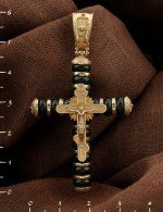 Крест из лимонного золота c ониксом