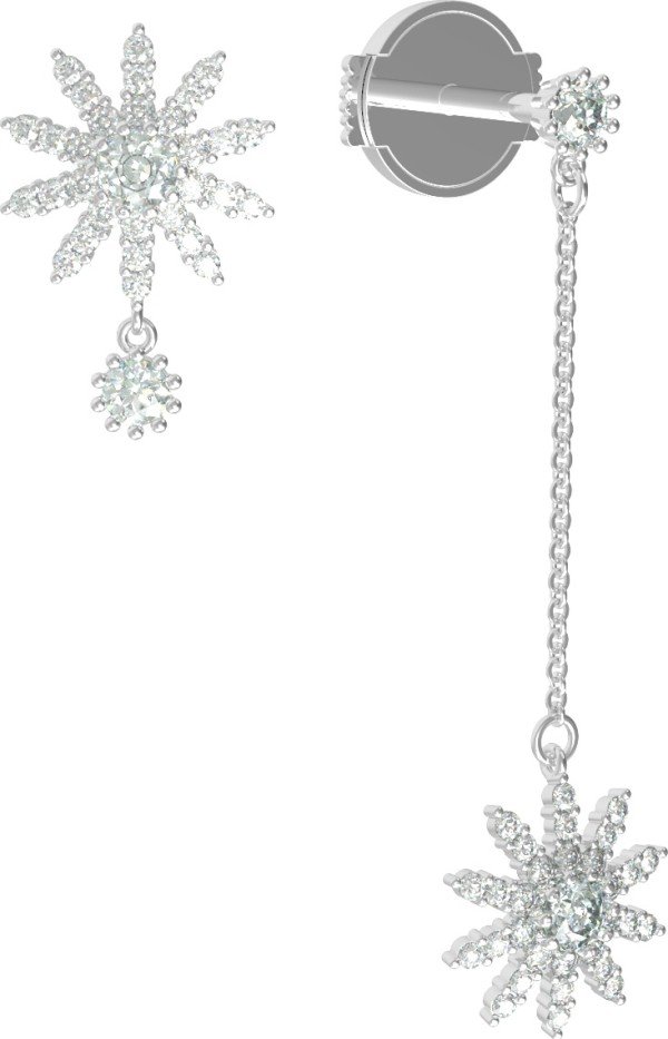 Серьги из белого золота c бриллиантами