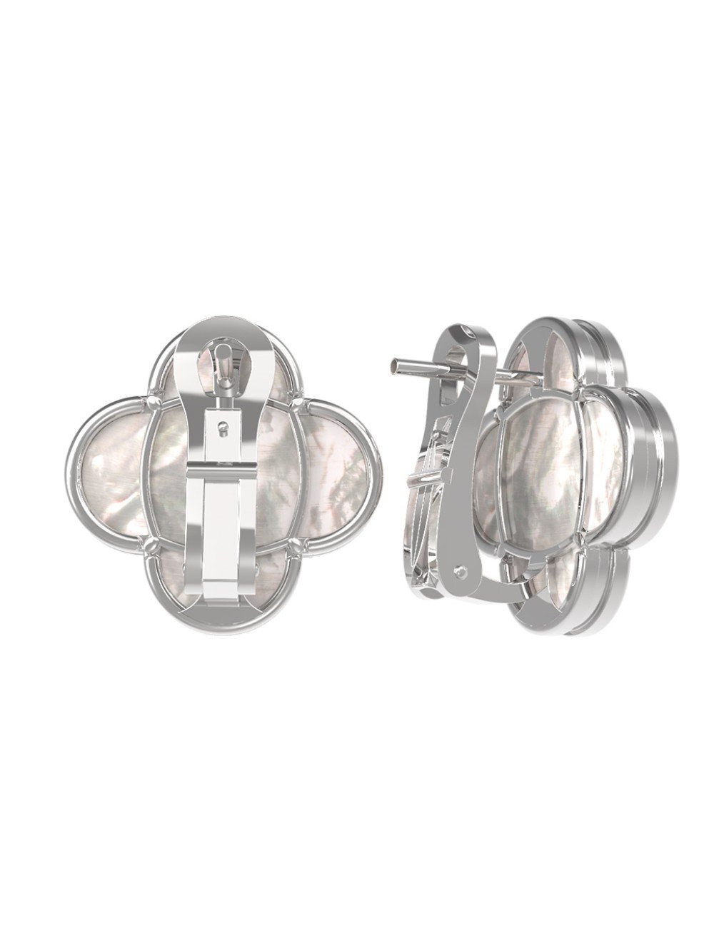 Серьги из белого золота c перламутром