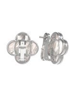 Серьги из белого золота c перламутром