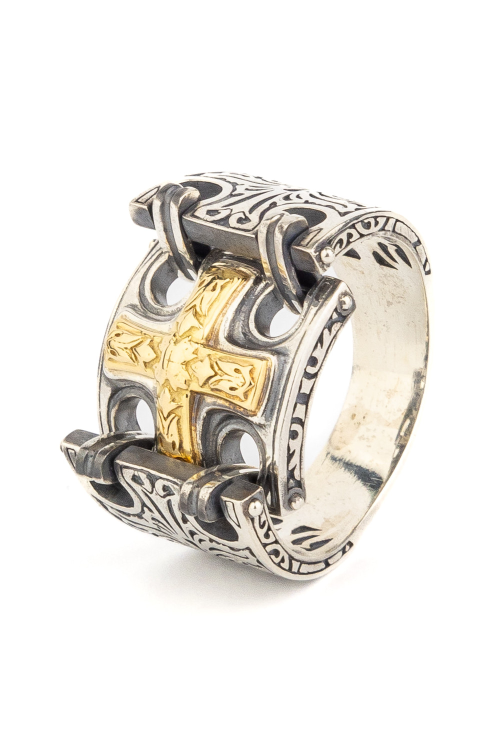 Кольцо из серебра 925 пробы и золота 750 пробы c рубином