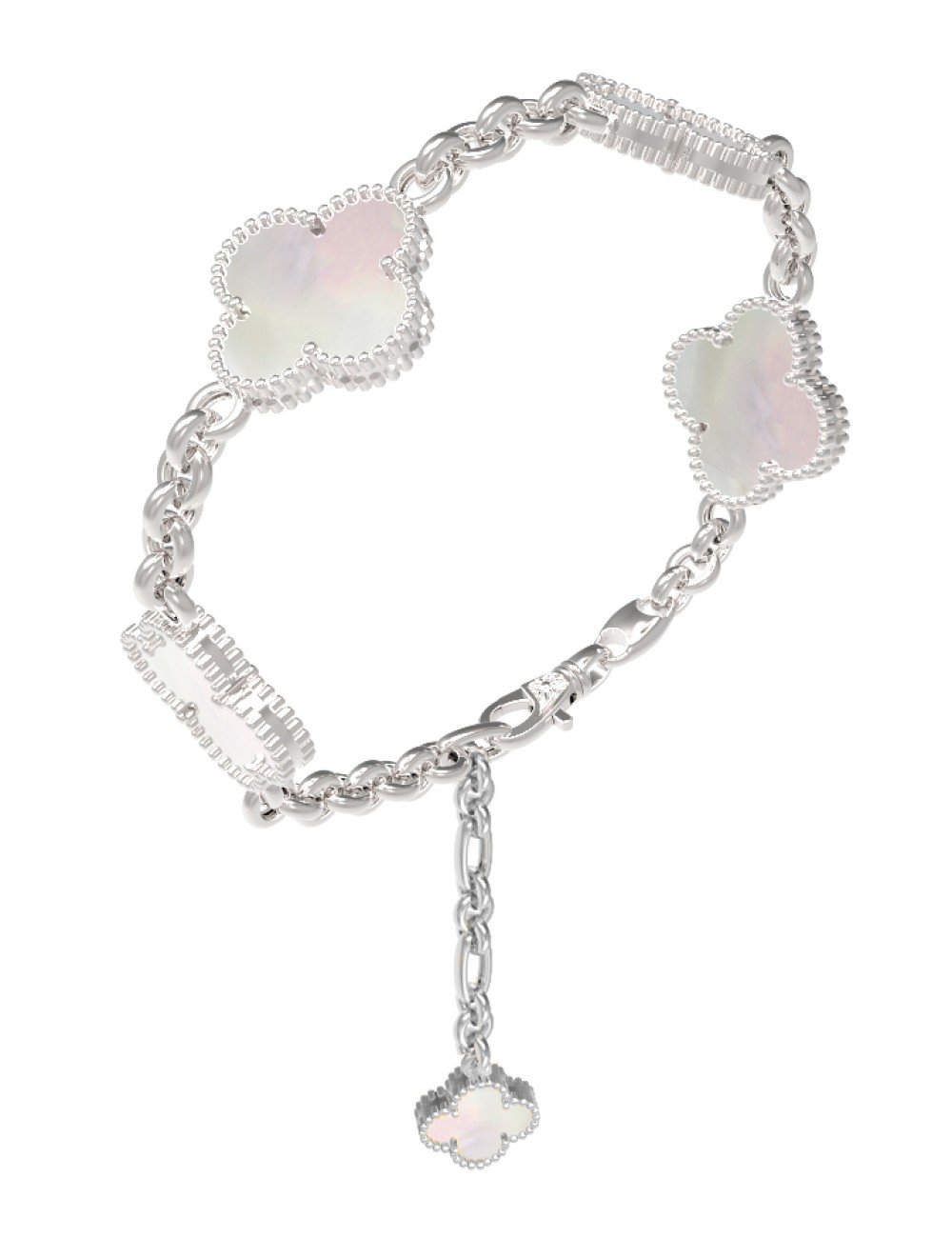 Браслет из белого золота c перламутром