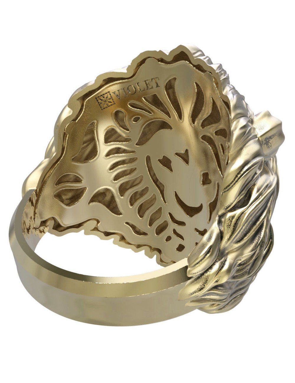 Кольцо из лимонного золота c эмалью