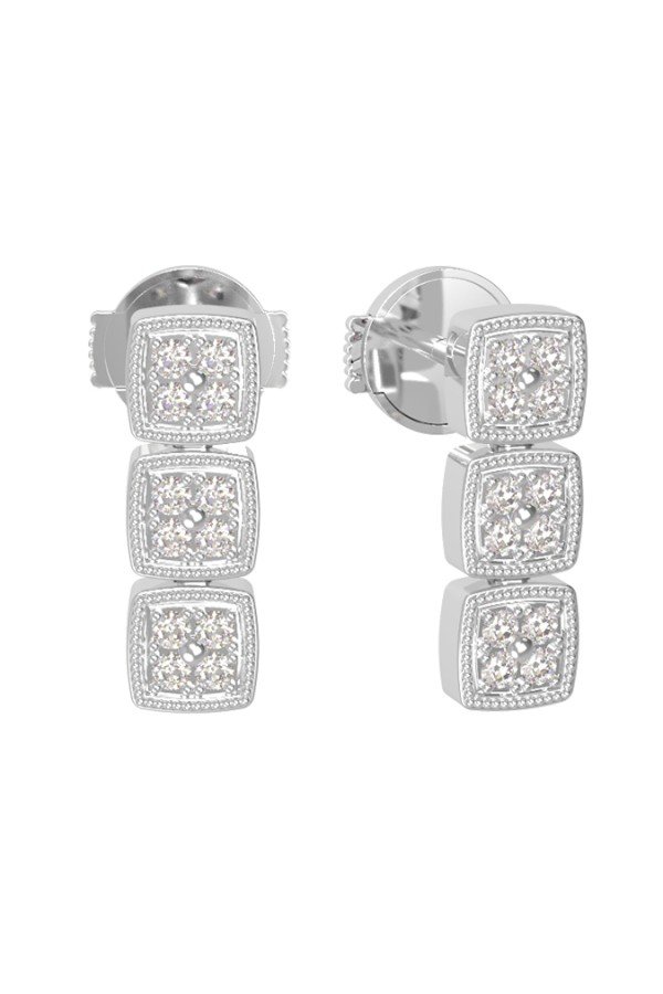 Серьги из белого золота c бриллиантами