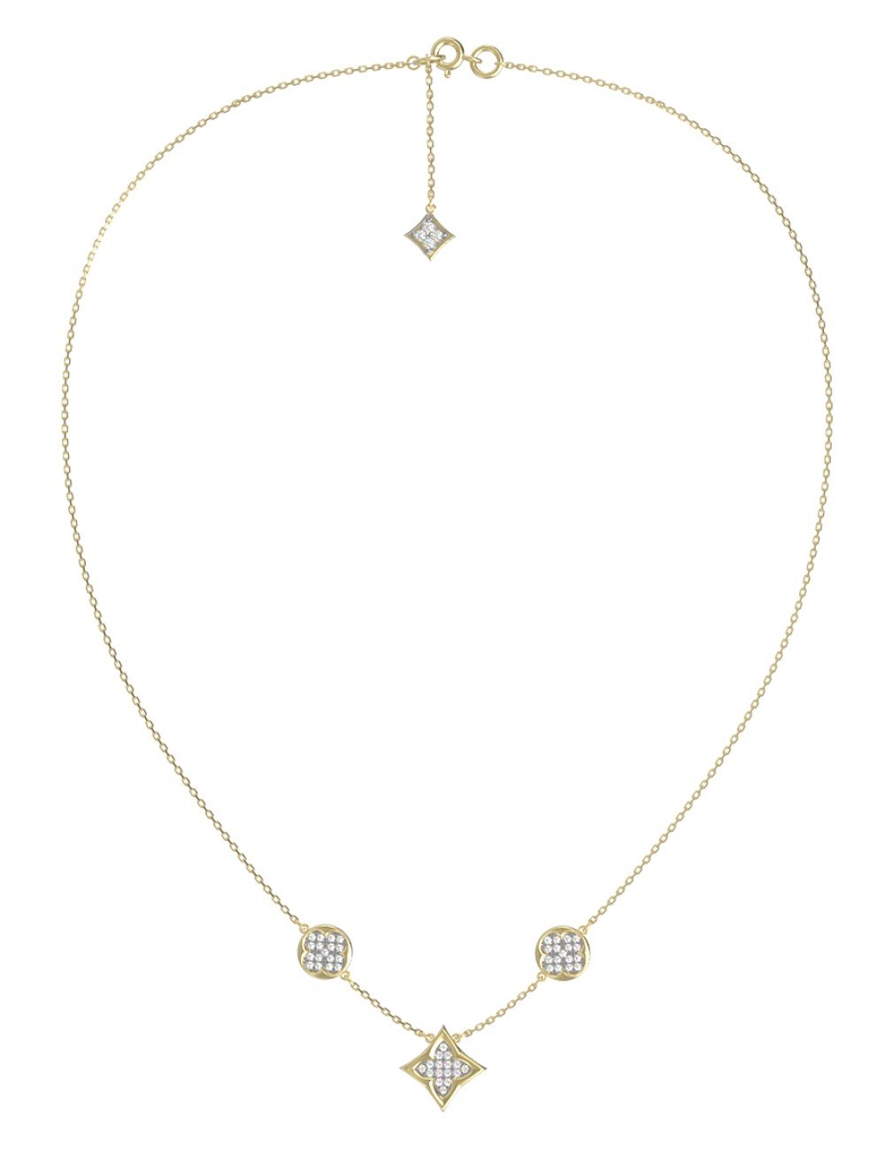 Колье из лимонного золота c бриллиантами