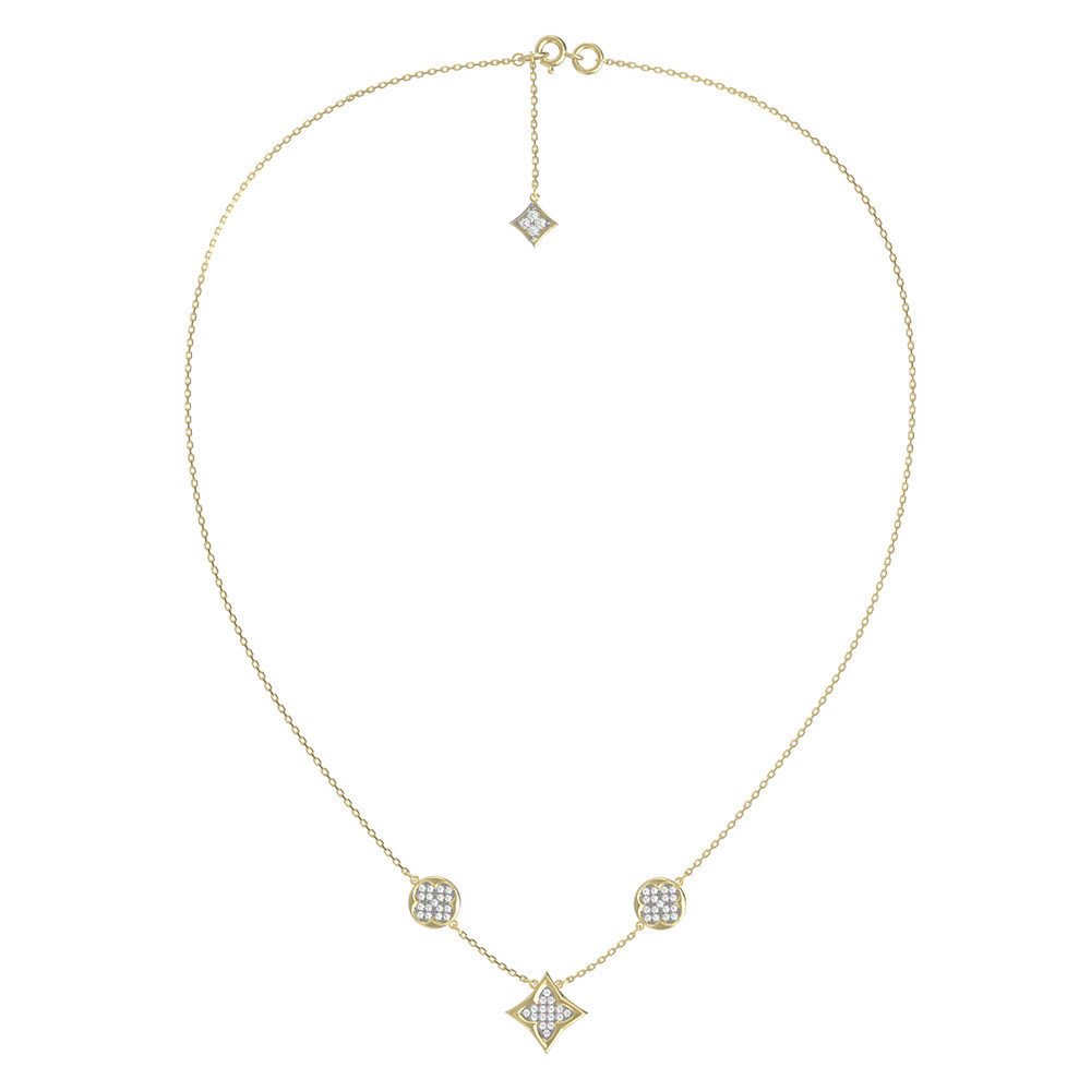 Колье из лимонного золота 585 пробы c бриллиантами