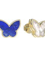 Серьги из лимонного золота c лазуритом и перламутром