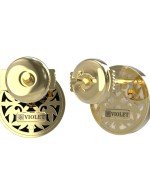 Серьги из лимонного золота c ониксом и перламутром