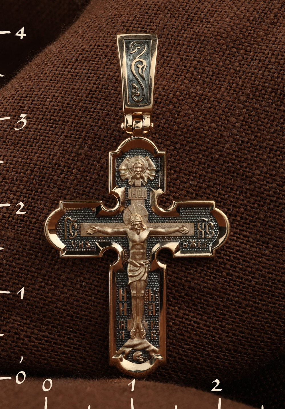 Крест из красного золота 585 пробы