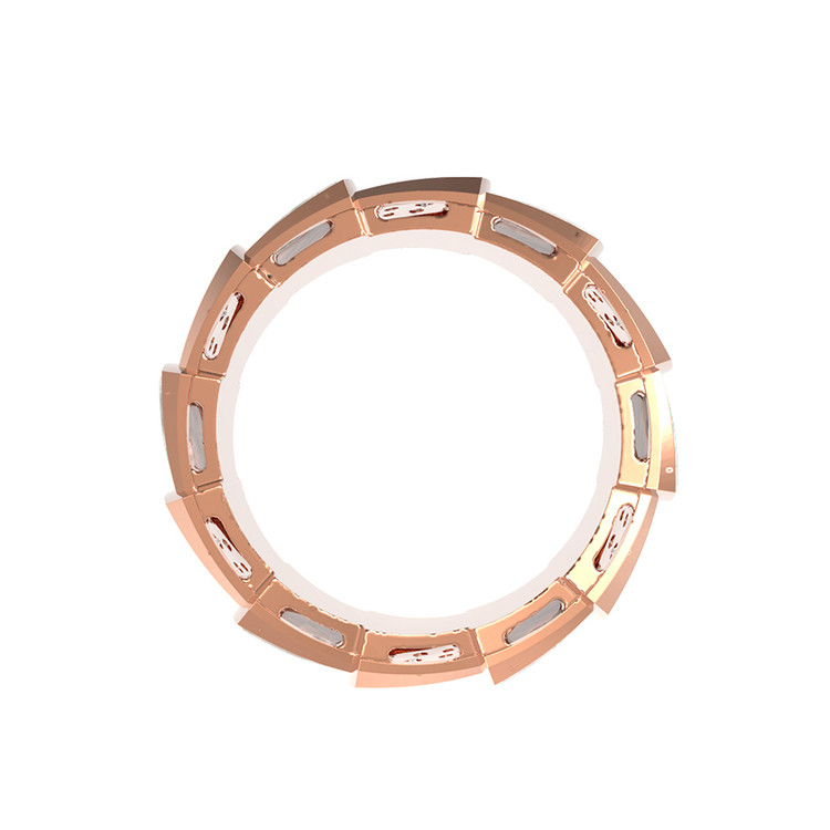 Кольцо из красного золота 585 пробы c бриллиантами и перламутром