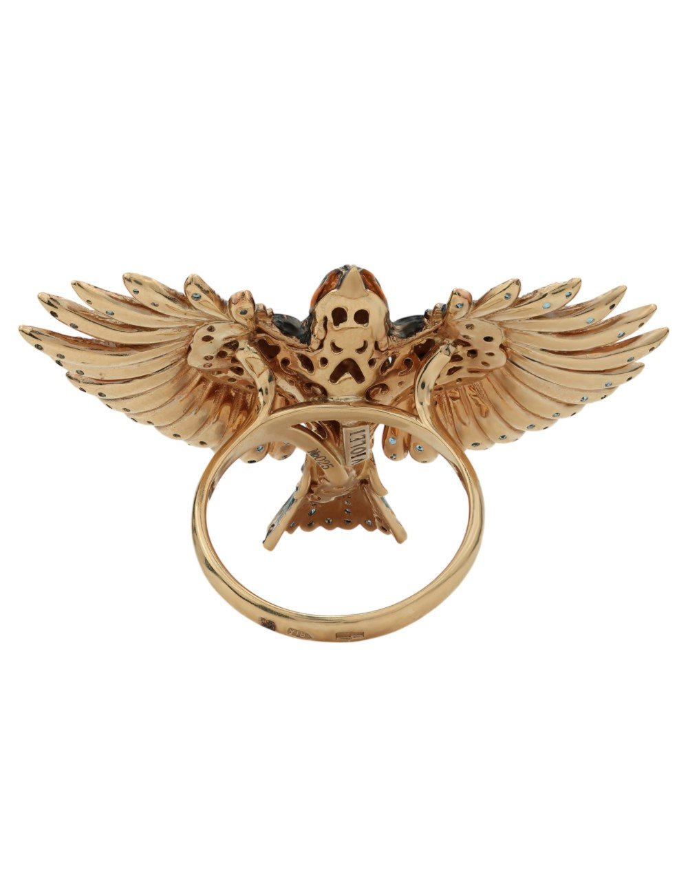 Кольцо из золота c эмалью и фианитом