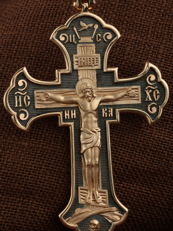 Крест из красного золота 585 пробы